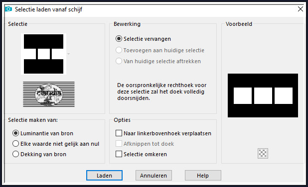 Selecties - Selectie laden/opslaan - Selectie laden vanaf schijf : Sel1_Lucette_Animabelle