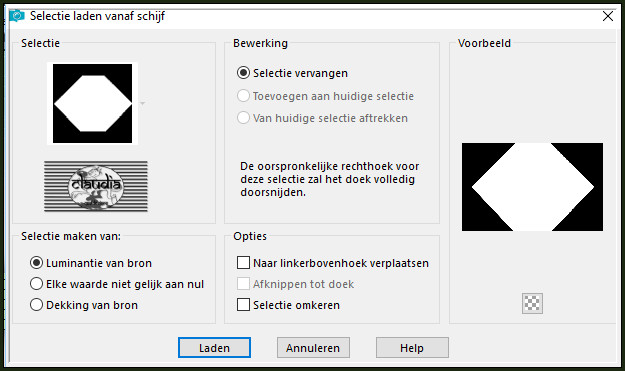 Selecties - Selectie laden/opslaan - Selectie laden vanaf schijf : Sel2_Madame_Animabelle