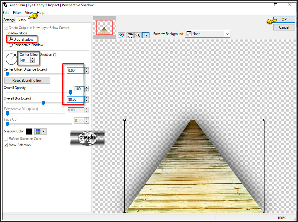 Effecten - Insteekfilters - Alien Skin Eye Candy 5 : Impact - Perspective Shadow