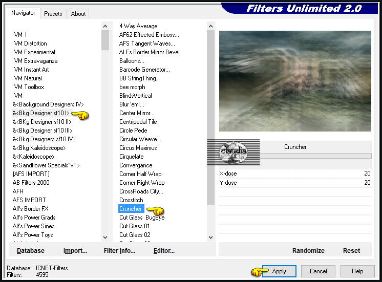 Effecten - Insteekfilters - <I.C.NET Software> - Filters Unlimited 2.0 - &<Bkg Designer sf10 I> - Cruncher