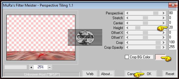 Effecten - Insteekfilters - MuRa's Meister - Perspective Tiling : Crop BG Color = 1ste kleur