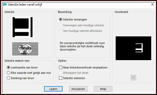 Selecties - Selectie laden/opslaan - Selectie laden vanaf schijf : miroir4_animabelle