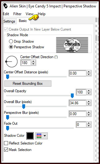 Effecten - Insteekfilters - Alien Skin Eye Candy 5 : Impact - Perspective Shadow