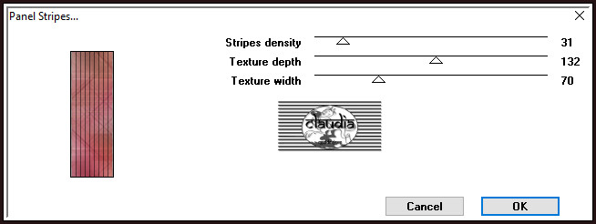 Effecten - Insteekfilters - Tramages - Panel Stripes