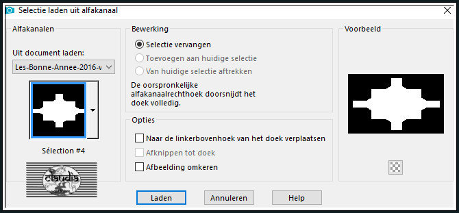 Selecties - Selectie laden/opslaan - Selectie laden uit alfakanaal : Sélection #4