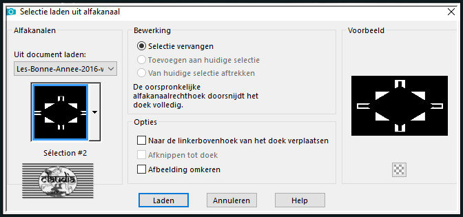 Selecties - Selectie laden/opslaan - Selectie laden uit alfakanaal : Sélection #2