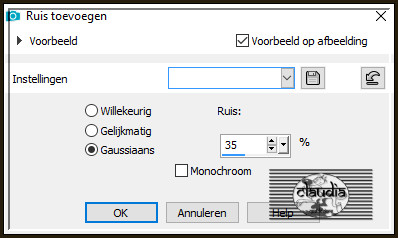 Aanpassen - Ruis toevoegen/verwijderen - Ruis toevoegen