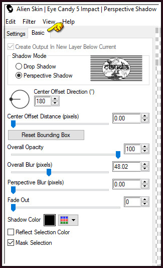 Effecten - Insteekfilters - Alien Skin Eye Candy 5 : Impact - Perspective Shadow