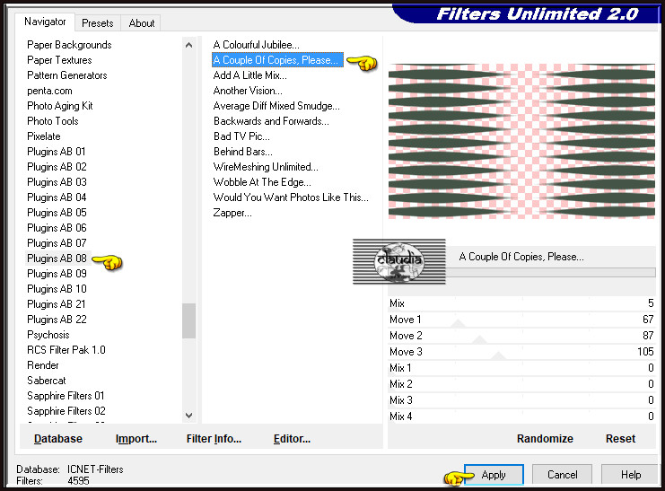 Effecten - Insteekfilters - <I.C.NET Software> - Filters Unlimited 2.0 - Plugins AB 08 - A Couple Of Copies, Please