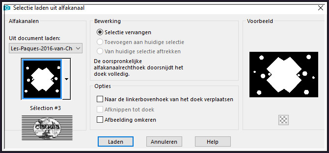 Selecties - Selectie laden/opslaan - Selectie laden uit alfkanaal : Sélection #3