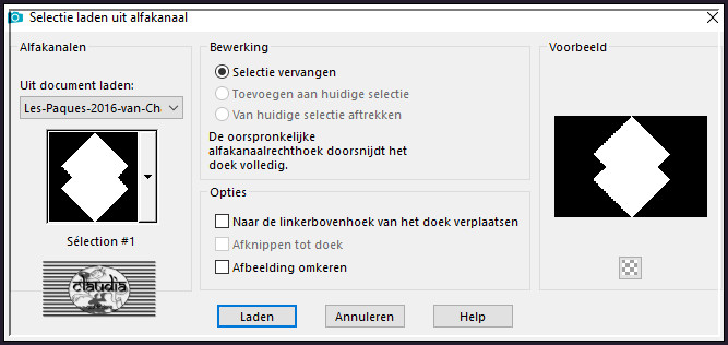 Selecties - Selectie laden/opslaan - Selectie laden uit alfkanaal : Sélection #1