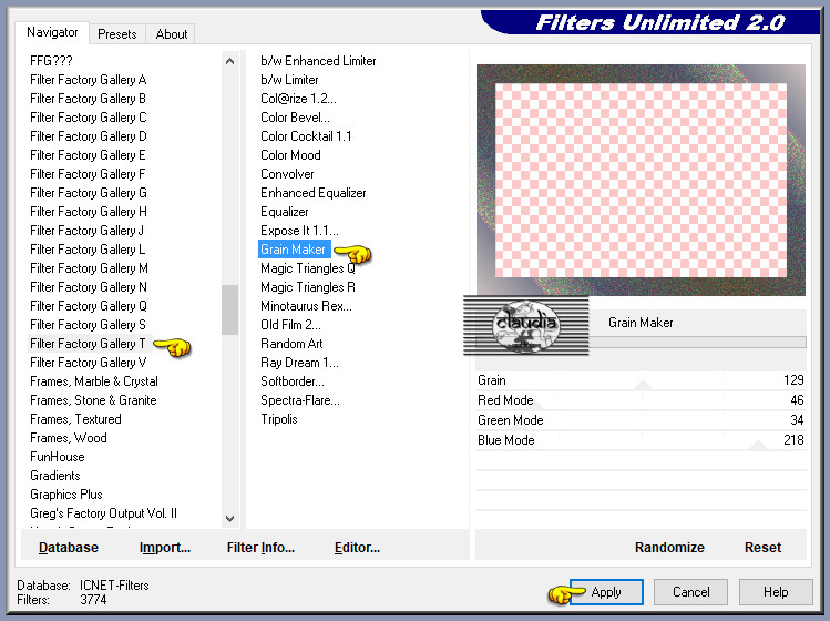 Effecten - Insteekfilters - <I.C.NET Software> - Filters Unlimited 2.0 - Filter Factory Gallery T - Grain Maker