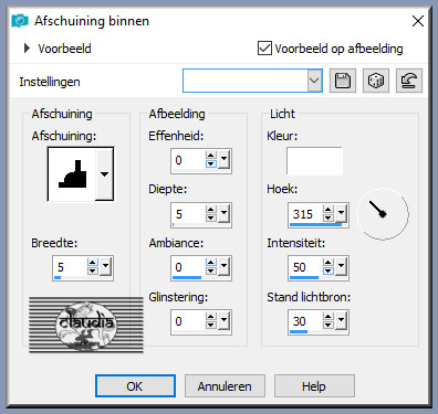 Effecten - 3D-Effecten - Afschuining binnen