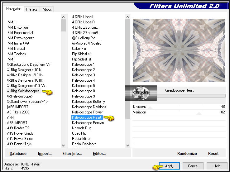 Effecten - Insteekfilters - <I.C.NET Software> - Filters Unlimited 2.0 - &<BKg Kaleidoscope> - Kaleidoscope Heart
