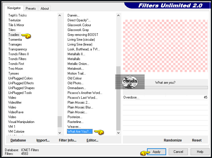 Effecten - Insteekfilters - <I.C.NET Software> - Filters Unlimited 2.0 - Toadies - What Are You?