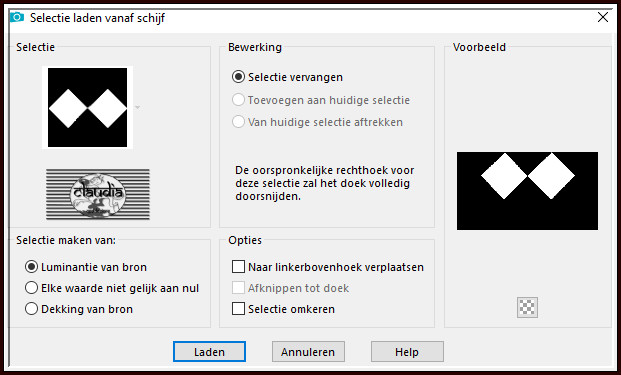 Selecties - Selectie laden/opslaan - Selectie laden vanaf schijf : Sel1_Prudence_Animabelle