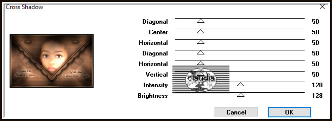 Effecten - Insteekfilters - Graphics Plus - Cross Shadow