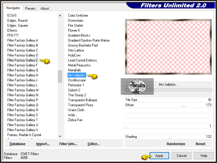 Effecten - Insteekfilters - <I.C.NET Software> - Filters Unlimited 2.0 - Filter Factory Gallery E - Mo'Jellyfish