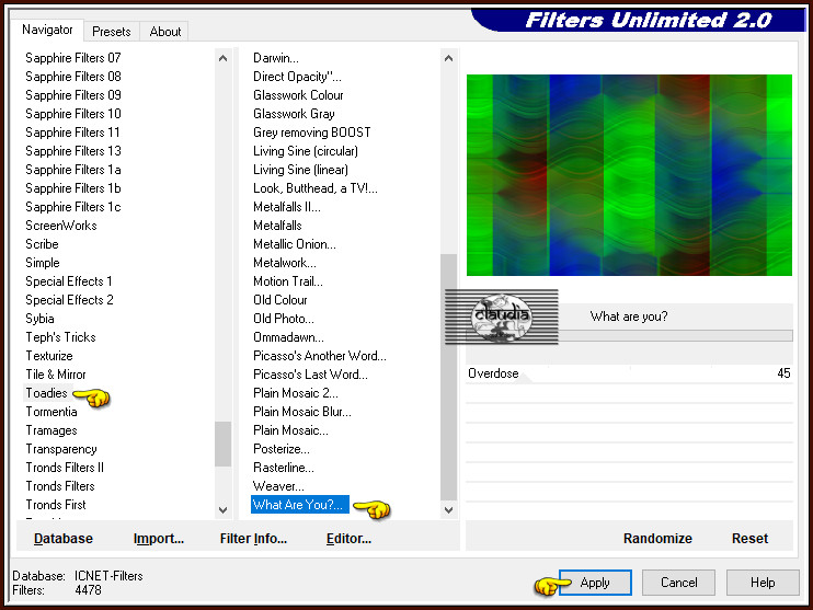 Effecten - Insteekfilters - <I.C.NET Software> - Filters Unlimited 2.0 - Toadies - What Are You?