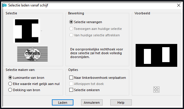 Selecties - Selectie laden/opslaan - Selectie laden vanaf schijf : Selection1_Mesanges_Animabelle