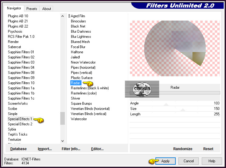 Effecten - Insteekfilters - <I.C.NET Software> - Filters Unlimited 2.0 - Special Effects 1 - Radar
