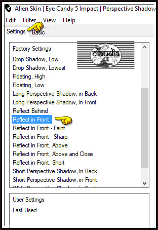 Effecten - Insteekfilters - Alien Skin Eye Candy 5 : Impact - Perspective Shadow