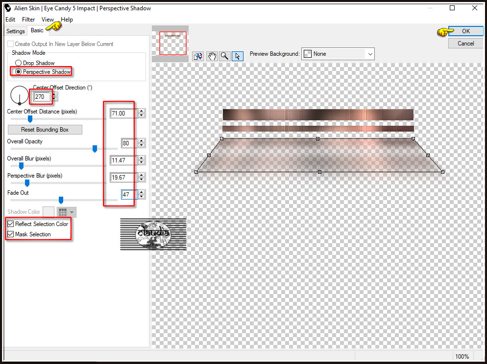 Effecten - Insteekfilters - Alien Skin Eye Candy 5 : Impact - Perspective Shadow