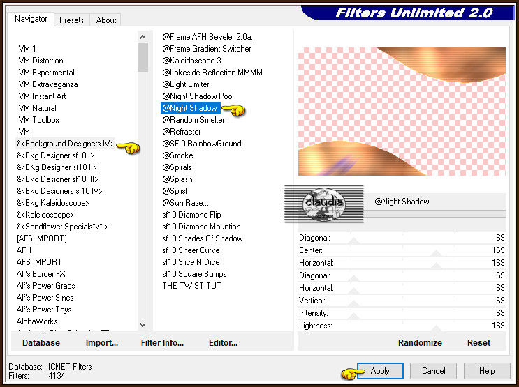 Effecten - Insteekfilters - <I.C.NET Software> - Filters Unlimited 2.0 - &<Background Designers IV> - @Night Shadow