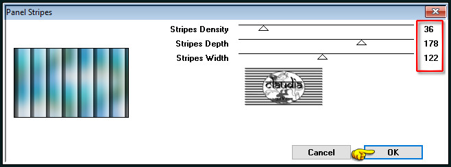 Effecten - Insteekfilters - Graphics Plus - Panel Stripes :