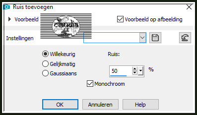 Aanpassen - Ruis toevoegen/verwijderen - Ruis toevoegen