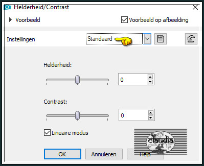 Aanpassen - Helderheid en contrast - Helderheid/Contrast :