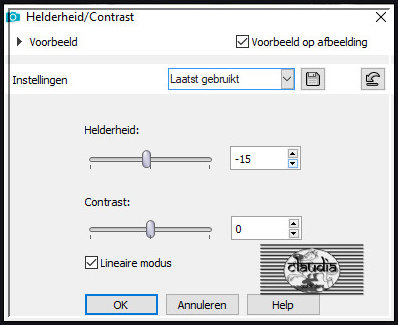 Aanpassen - Helderheid en contrast - Helderheid/Contrast