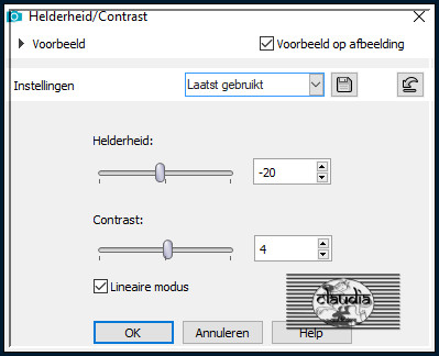 Aanpassen - Helderheid en contrast - Helderheid/contrast