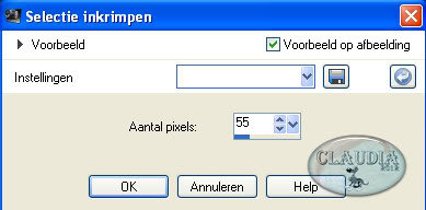 Instelling inkrimpen van selectie