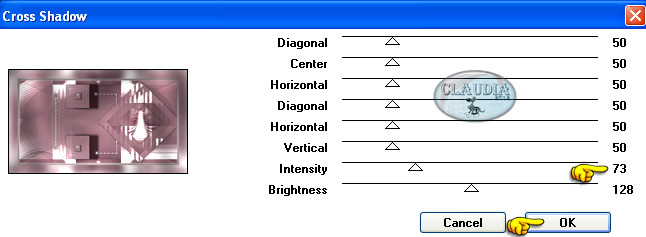 Instellingen filter Graphics Plus - Cross Shadow