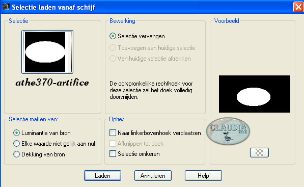 Selectie laden vanaf schijf