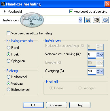 Instellingen naadloze herhaling