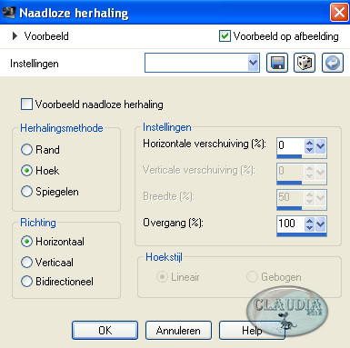 Instellingen naadloze herhaling