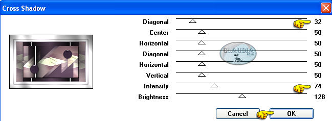 Instellingen filter Graphics Plus - Cross Shadow