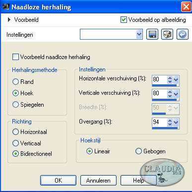 Instellingen naadloze herhaling