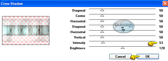 Instellingen filter Graphics Plus - Cross Shadow