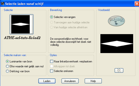 Selectie laden vanaf schijf