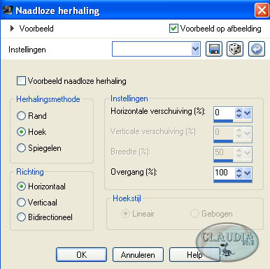 Instellingen naadloze herhaling