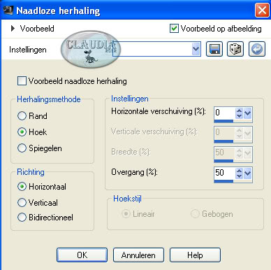 Instellingen naadloze herhaling