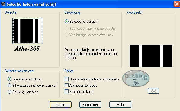 Selectie laden vanaf schijf