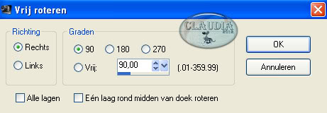 Instellingen vrij roteren