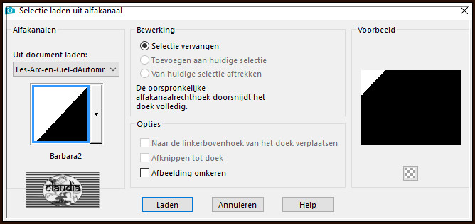 Selecties - Selectie laden/opslaan - Selectie laden uit alfkanaal : Barbara2