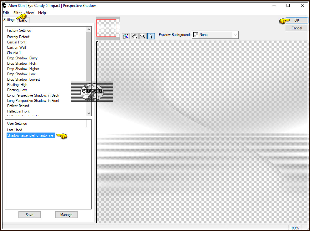 Effecten - Insteekfilters - Alien Skin Eye Candy 5 : Impact - Perspective Shadow