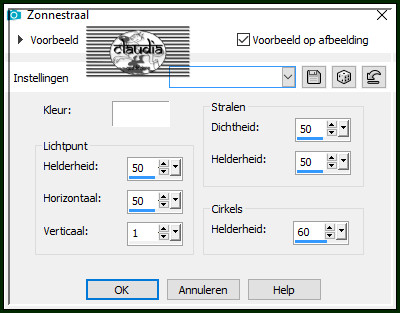 Effecten - Belichtingseffecten - Zonnestraal