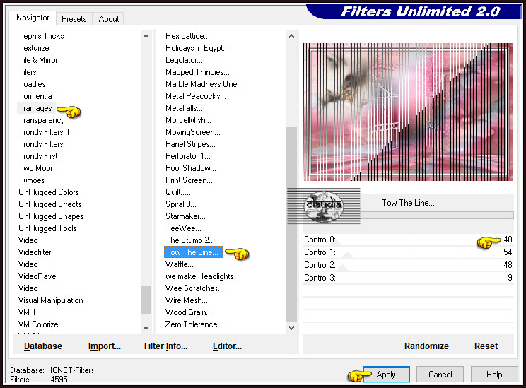 Effecten - Insteekfilters - <I.C.NET Software> - Filters Unlimited 2.0 - Tramages - Tow The Line